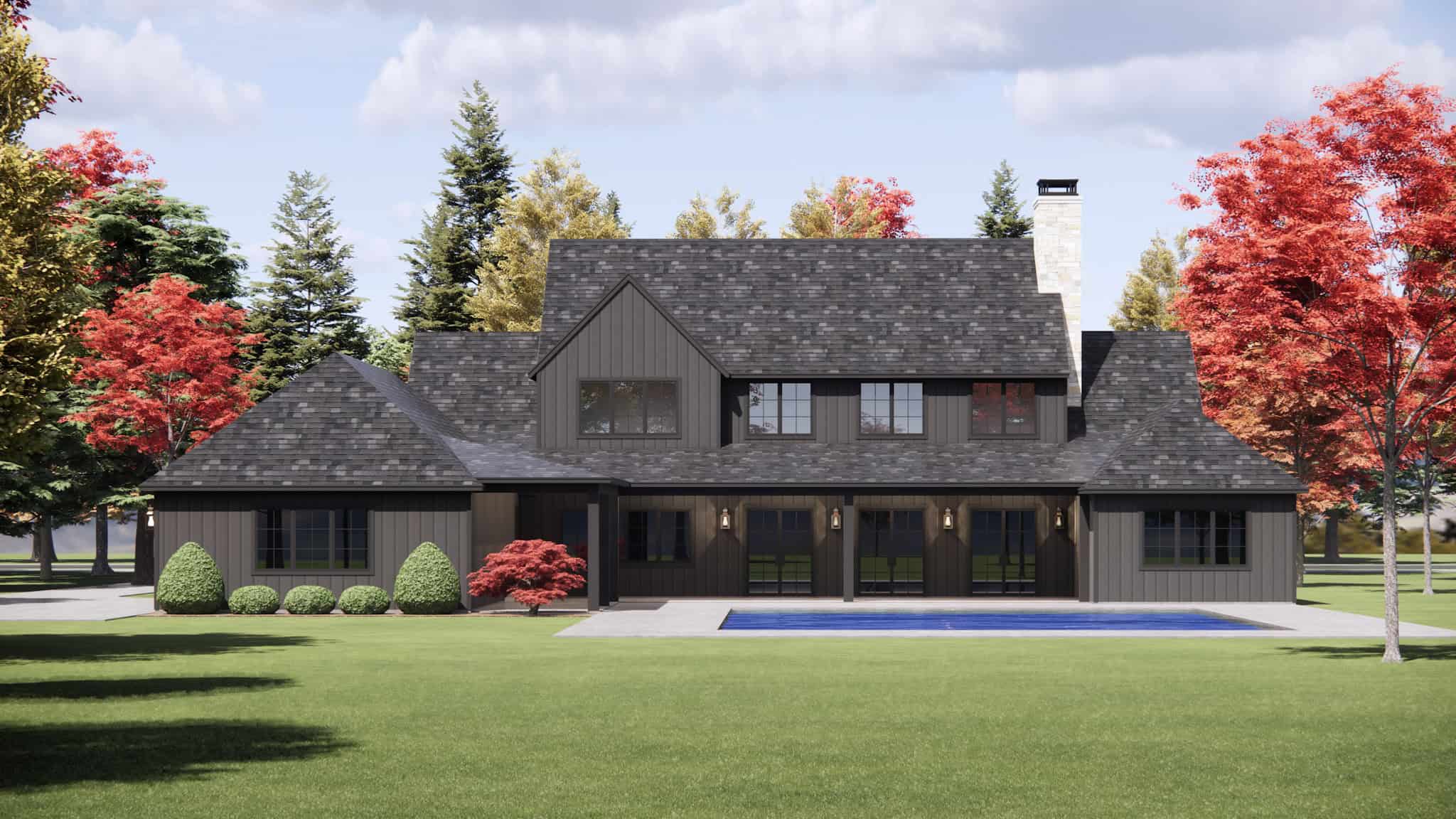 Rear View of this 5-Bedroom,5001 Sq Ft Plan -220-1025