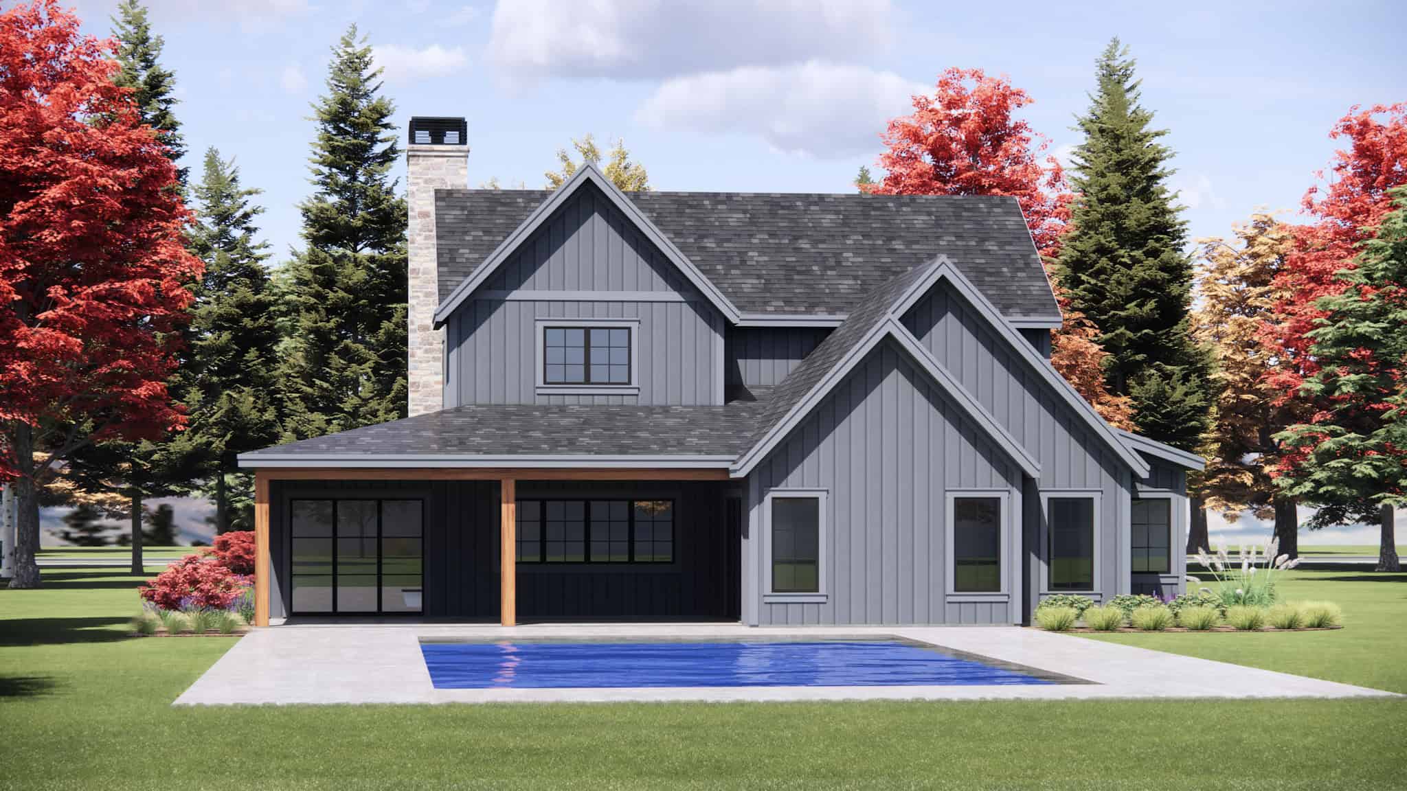 Rear View of this 4-Bedroom,3150 Sq Ft Plan -220-1026