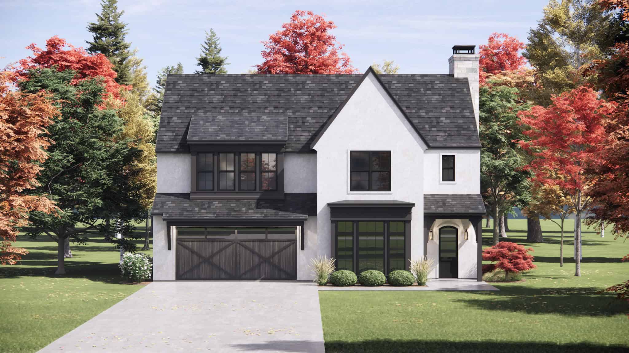 Front elevation of Southwest home (ThePlanCollection: House Plan #220-1033)