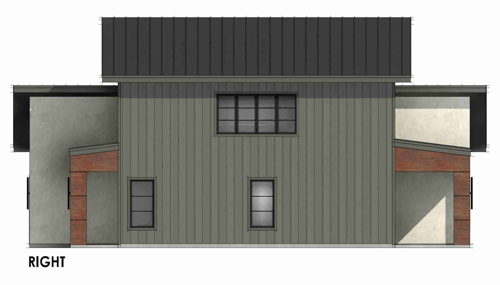 Home Plan Right Elevation of this 4-Bedroom,2410 Sq Ft Plan -220-1034