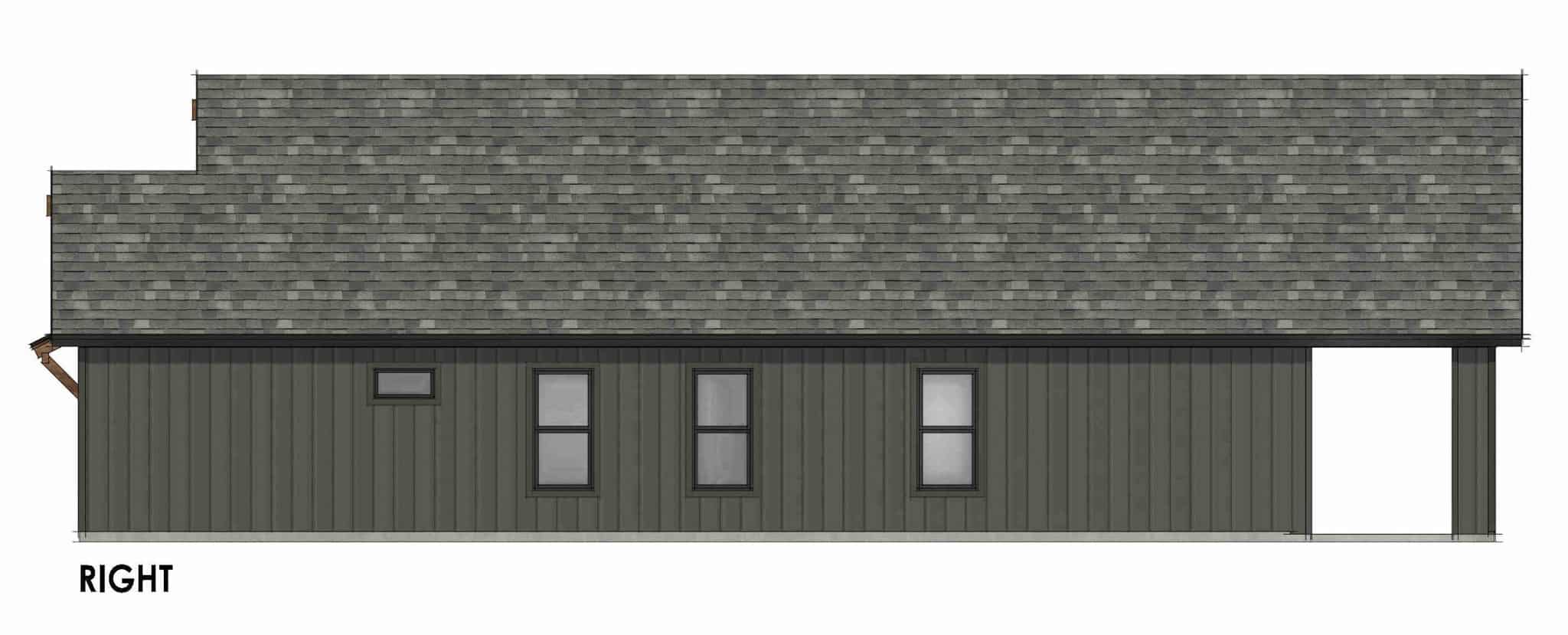 Home Plan Right Elevation of this 3-Bedroom,1710 Sq Ft Plan -220-1040