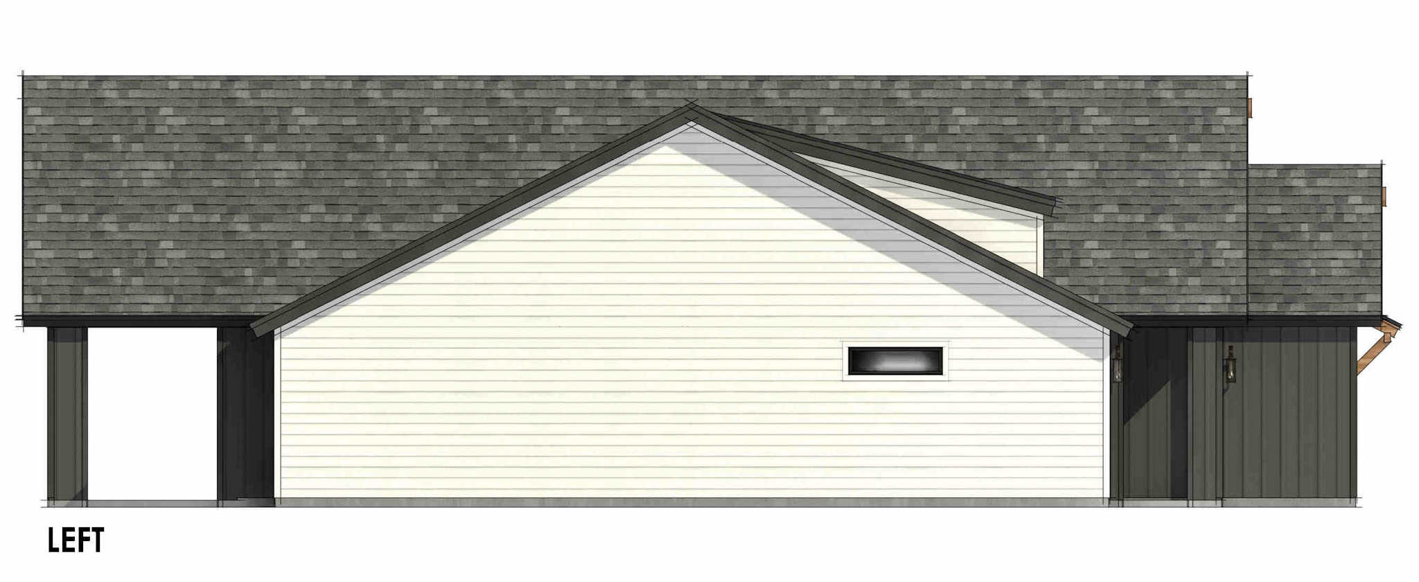 Home Plan Left Elevation of this 3-Bedroom,1710 Sq Ft Plan -220-1040