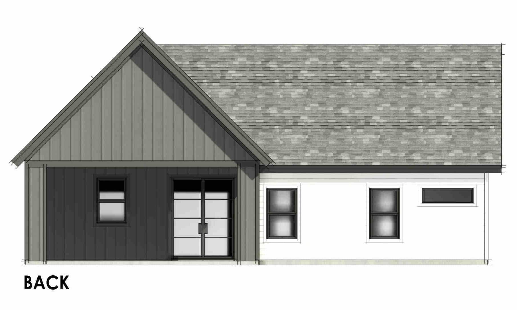 Home Plan Rear Elevation of this 3-Bedroom,1710 Sq Ft Plan -220-1040
