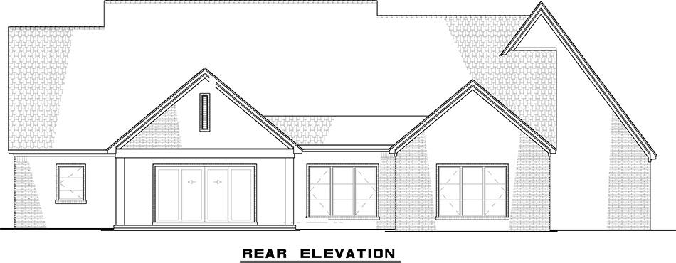 Home Plan Rear Elevation of this 3-Bedroom,2383 Sq Ft Plan -221-1001