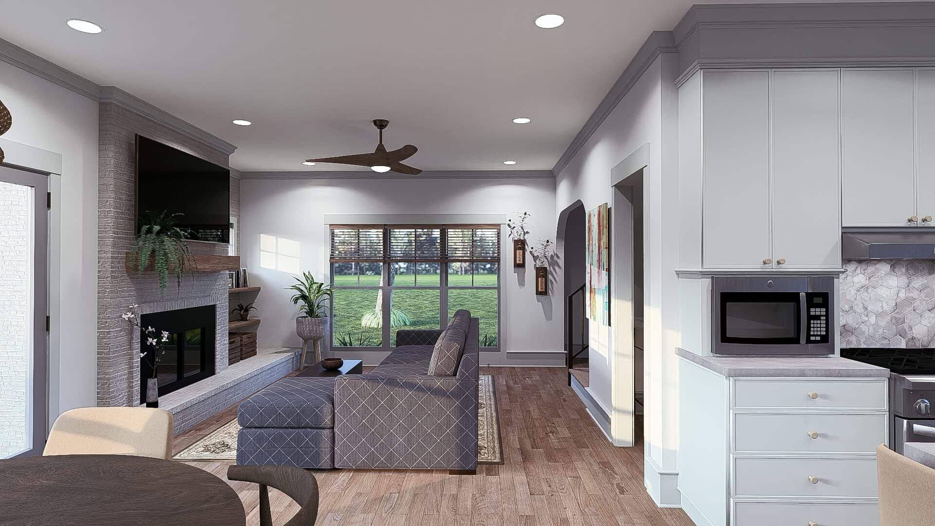 Living Room of this 3-Bedroom,1523 Sq Ft Plan -221-1007