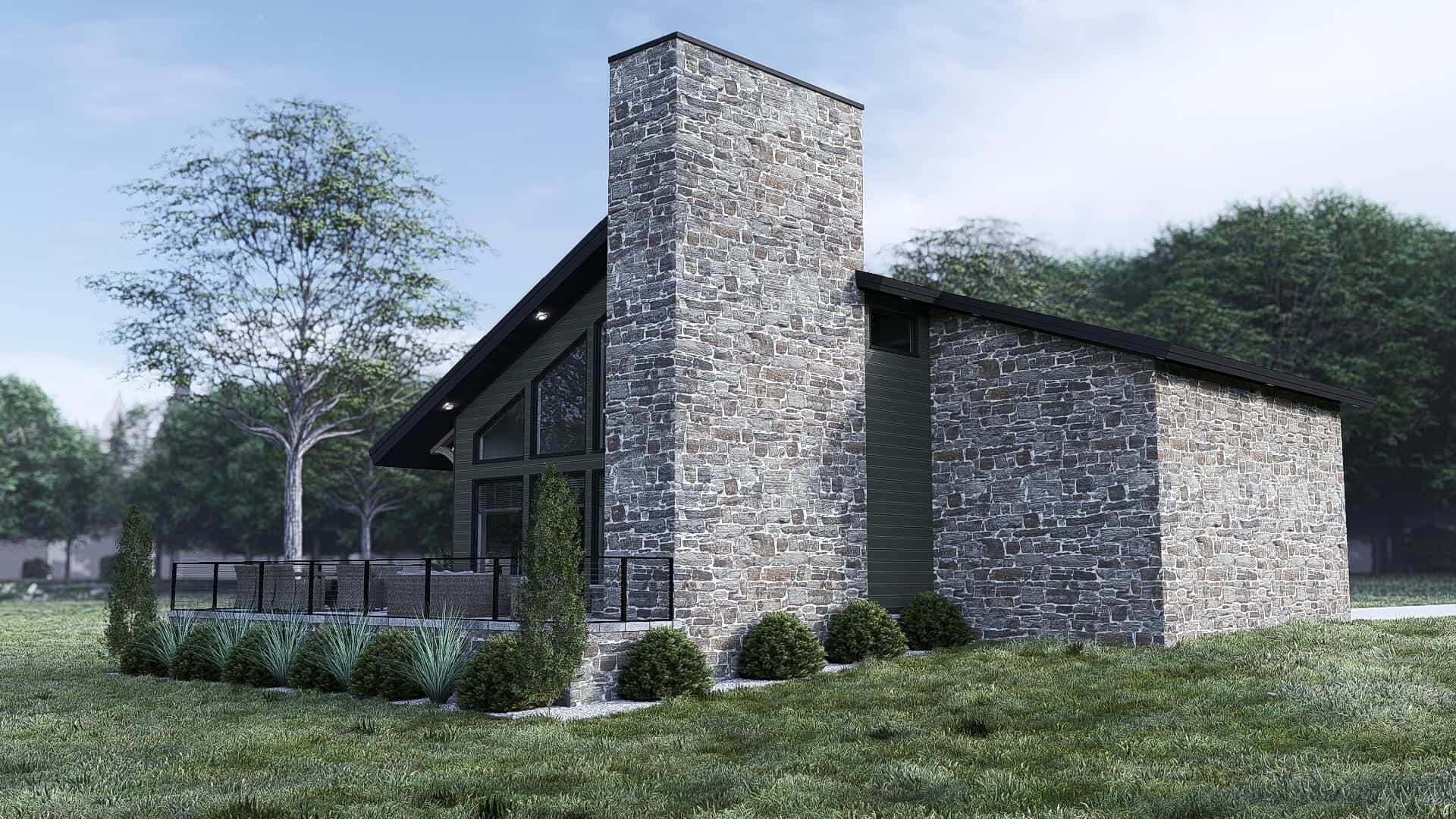 Rear View of this 3-Bedroom,1318 Sq Ft Plan -221-1009