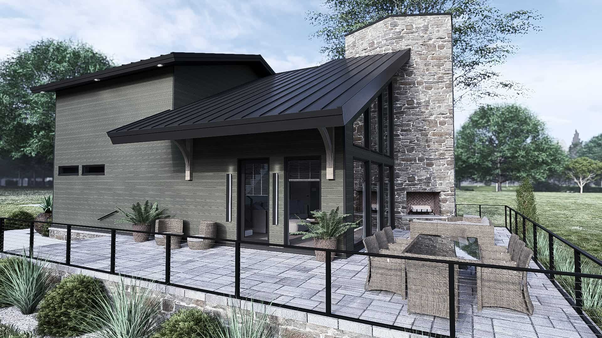 Side View of this 3-Bedroom,1318 Sq Ft Plan -221-1009