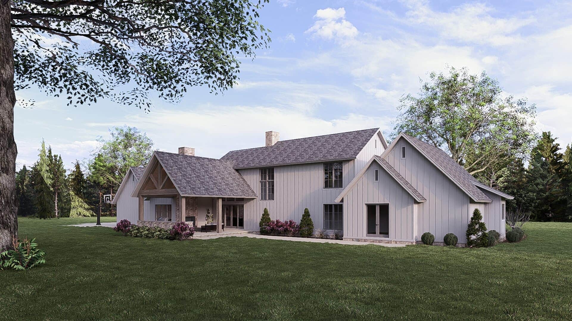 Rear View of this 4-Bedroom,4154 Sq Ft Plan -221-1014