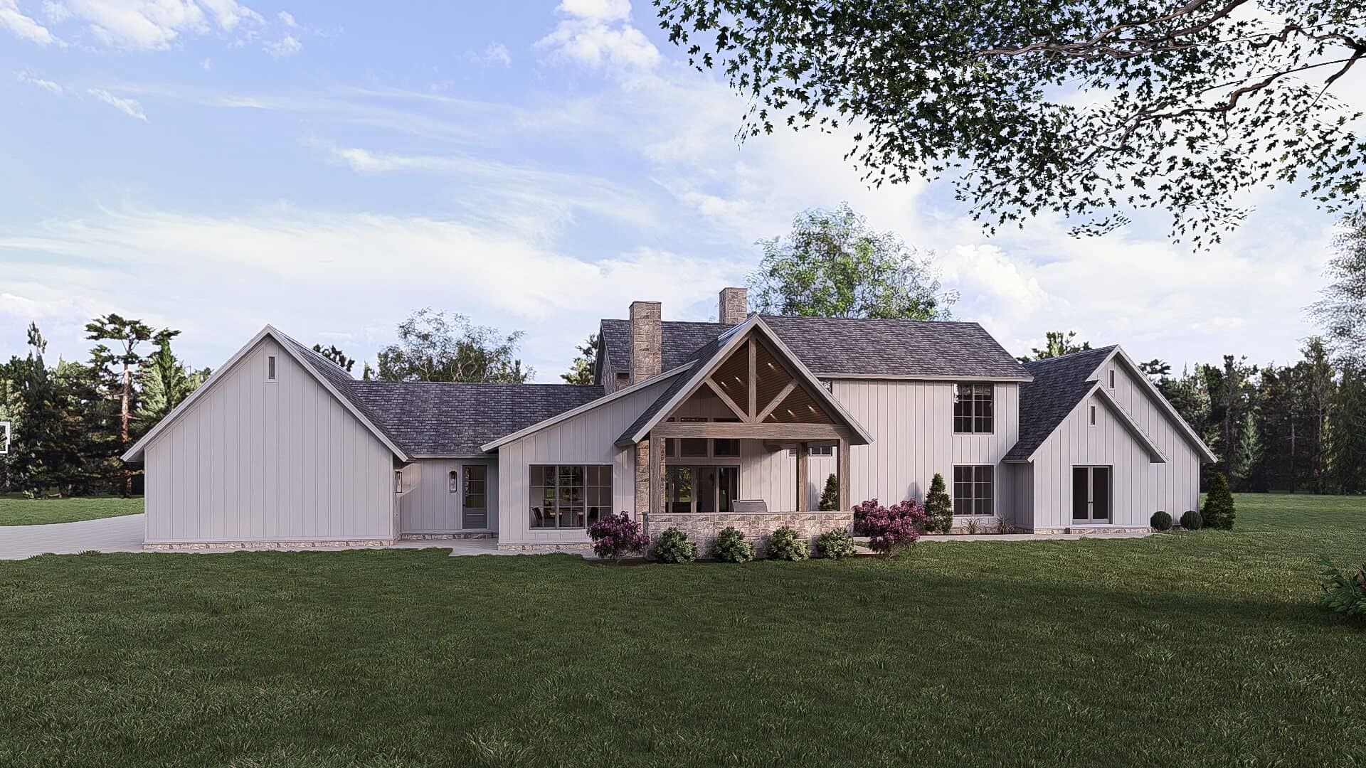 Rear View of this 4-Bedroom,4154 Sq Ft Plan -221-1014