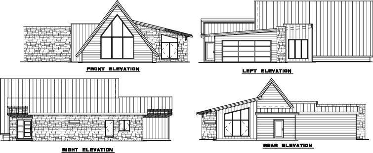 Home Plan Elevations of this 3-Bedroom,1978 Sq Ft Plan -221-1021