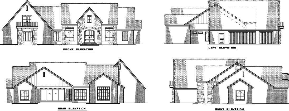 Home Plan Elevations of this -Bedroom, Sq Ft Plan -221-1022