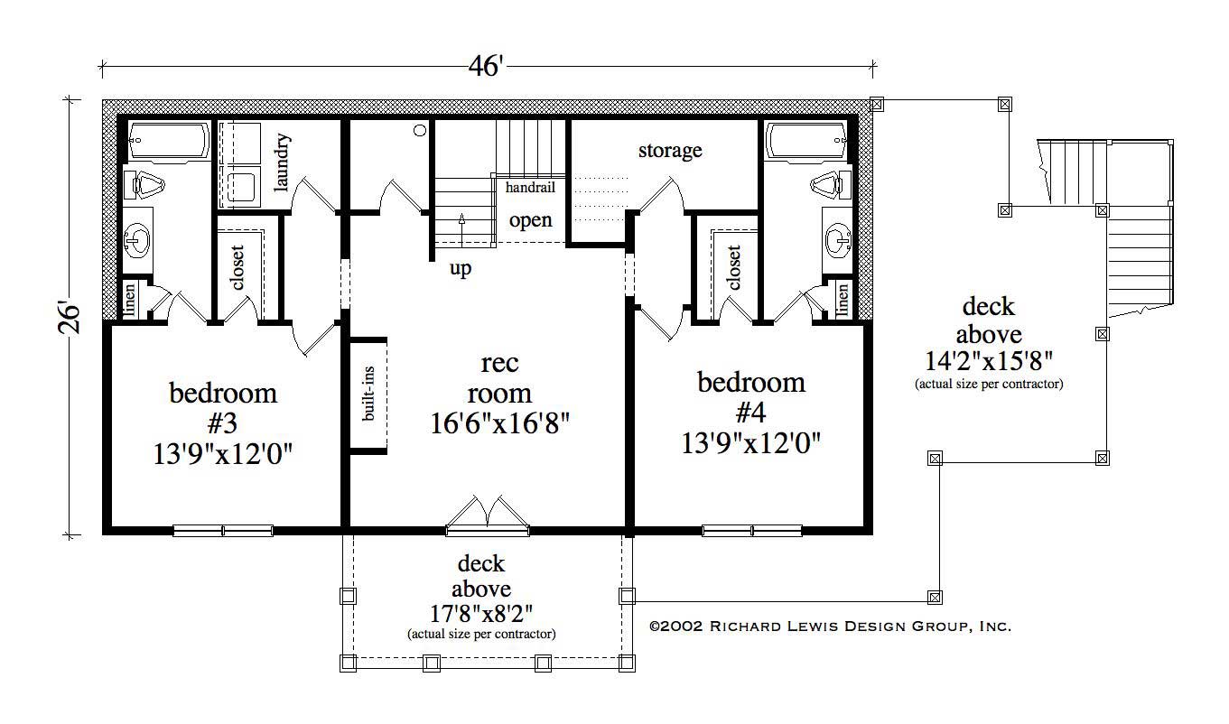 Floor Plan Basement of Country Plan #225-1004