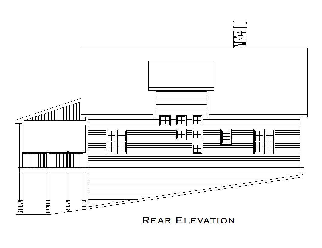 Home Plan Rear Elevation of this 4-Bedroom,2888 Sq Ft Plan -225-1004