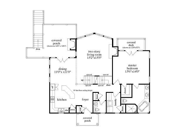 Floor Plan First Story of Country Plan #225-1053