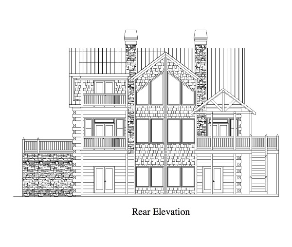Home Plan Rear Elevation of this 3-Bedroom,1918 Sq Ft Plan -225-1053