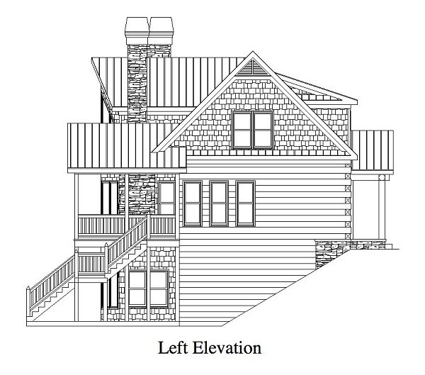 Home Plan Left Elevation of this 3-Bedroom,1918 Sq Ft Plan -225-1053