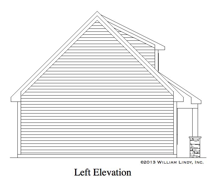 Home Plan Left Elevation of this 0-Bedroom,600 Sq Ft Plan -225-1059
