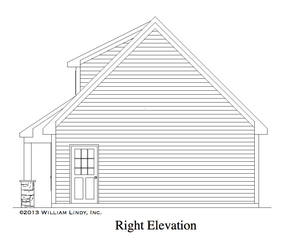 Home Plan Right Elevation of this 0-Bedroom,600 Sq Ft Plan -225-1059