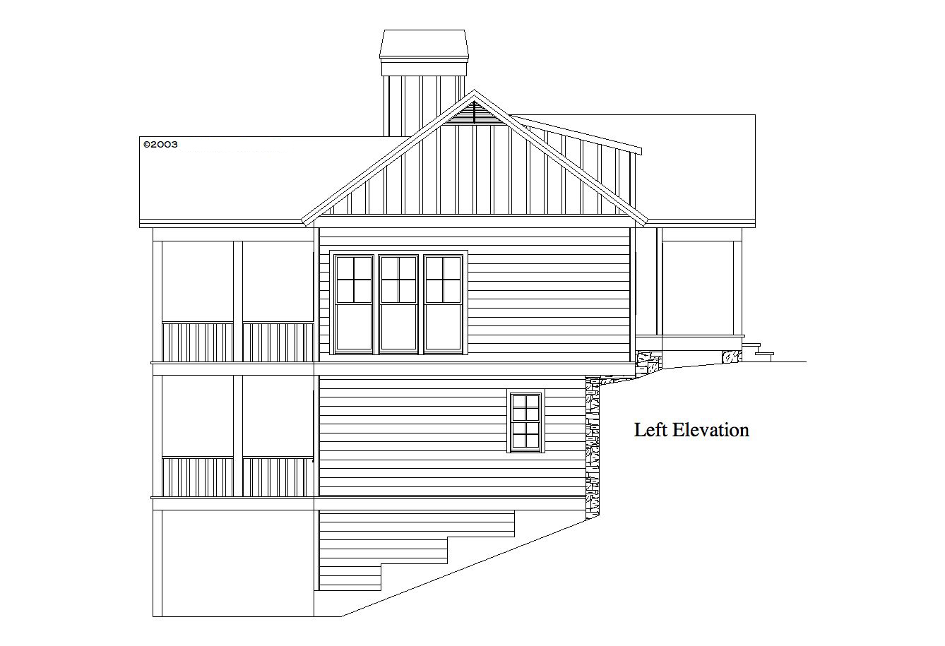 Home Plan Left Elevation of this 1-Bedroom,1228 Sq Ft Plan -225-1060