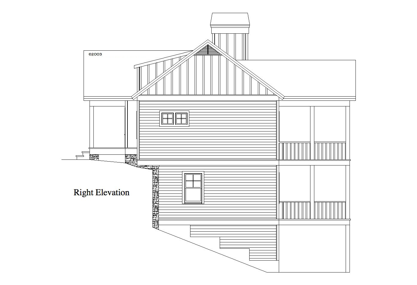 Home Plan Right Elevation of this 1-Bedroom,1228 Sq Ft Plan -225-1060