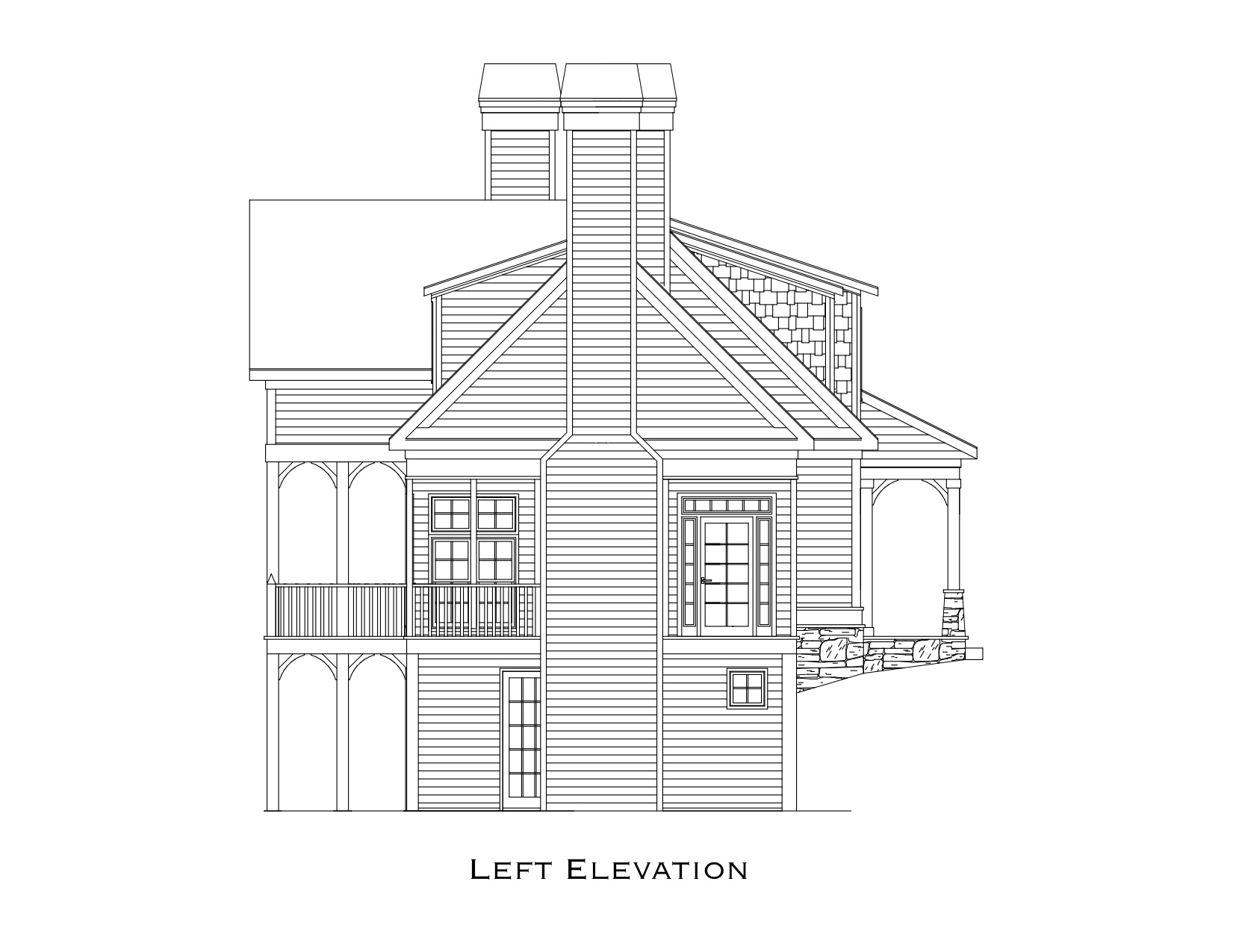 Home Plan Left Elevation of this 2-Bedroom,3456 Sq Ft Plan -225-1070