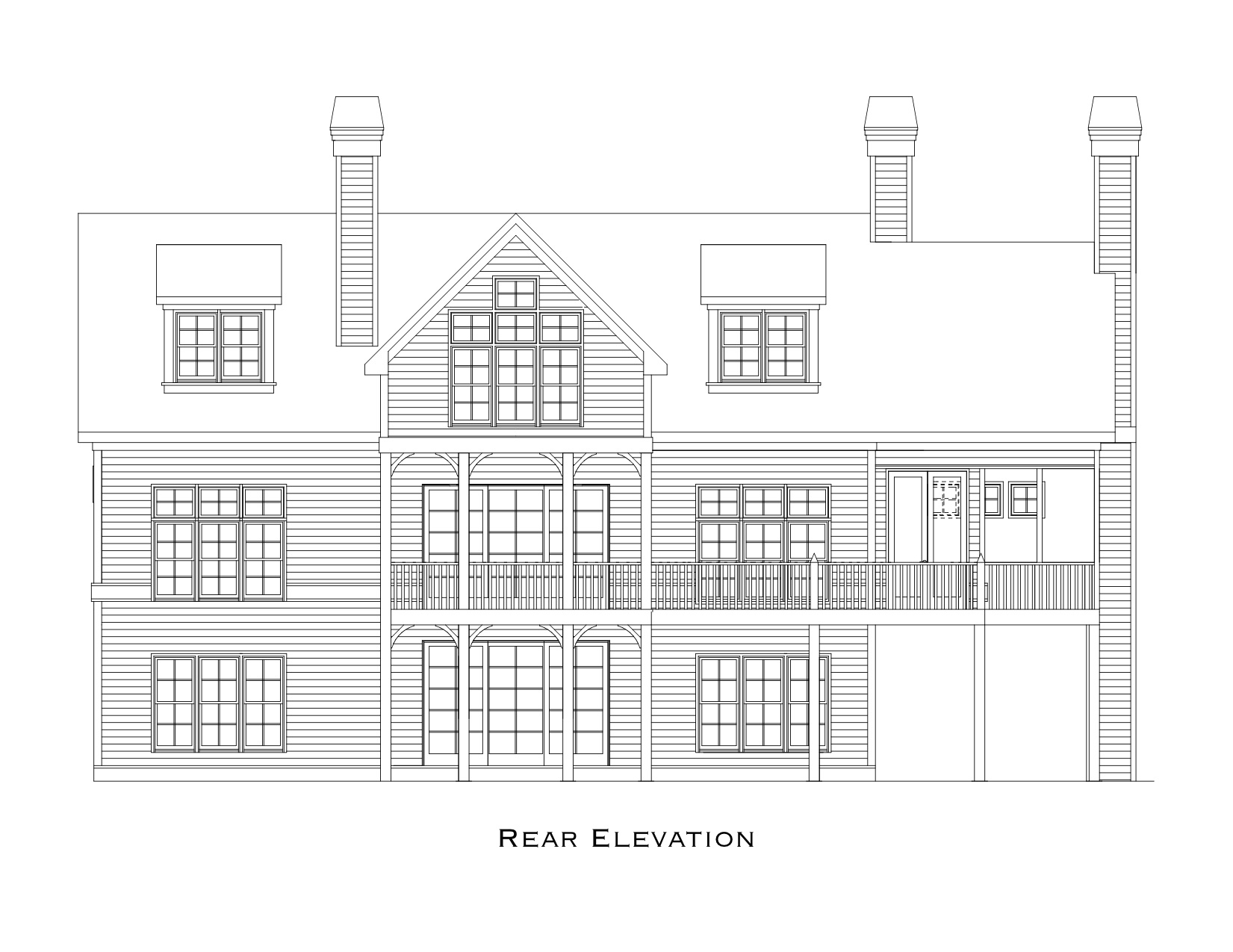 Home Plan Rear Elevation of this 2-Bedroom,3456 Sq Ft Plan -225-1070