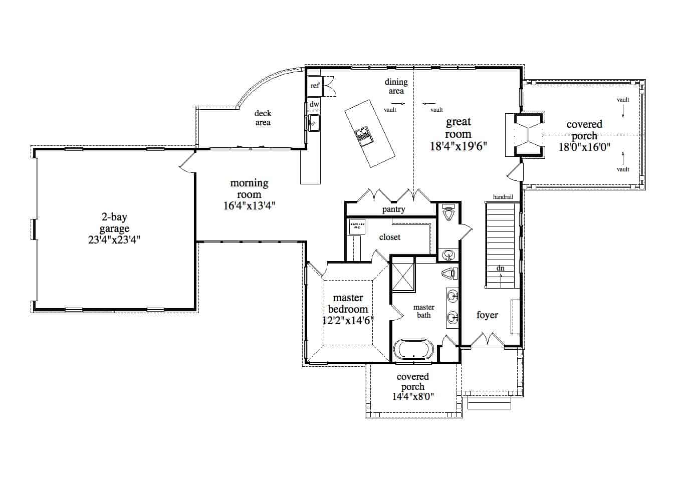 Main Level of Ranch Plan #225-1082