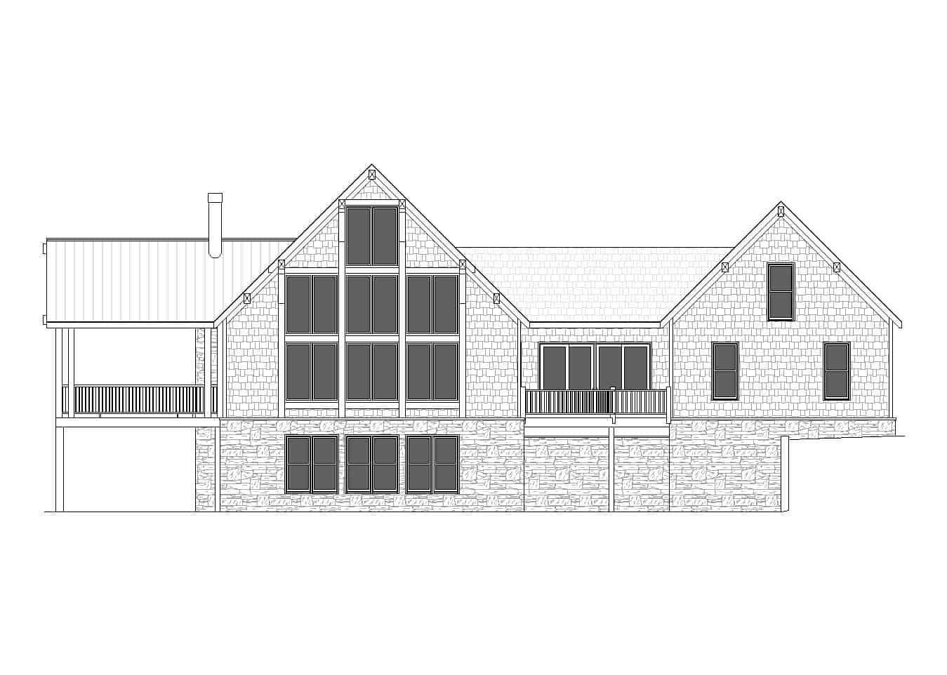 Home Plan Rear Elevation of this 3-Bedroom,2665 Sq Ft Plan -225-1082