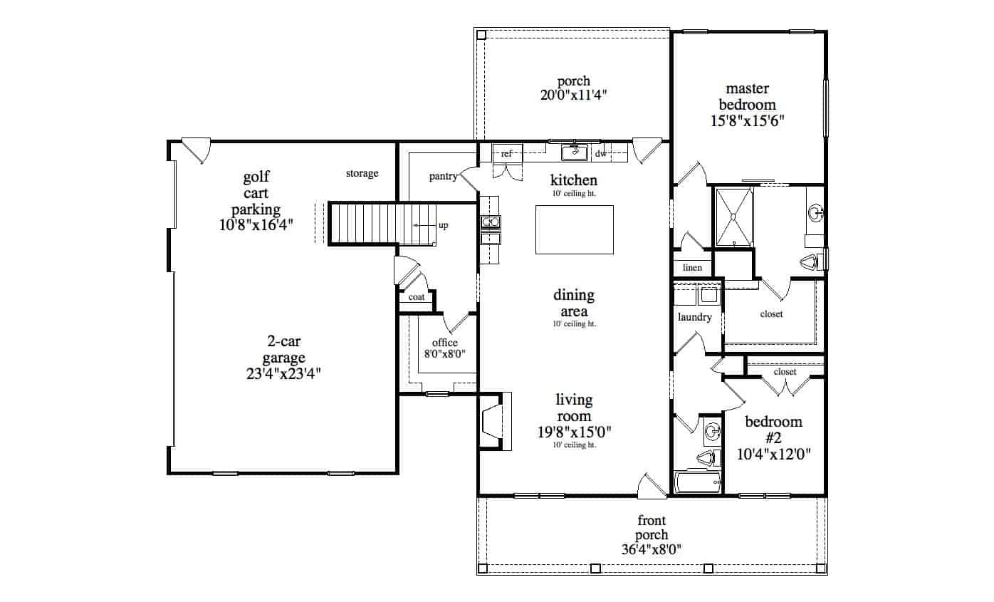 Main Level of Ranch Plan #225-1087