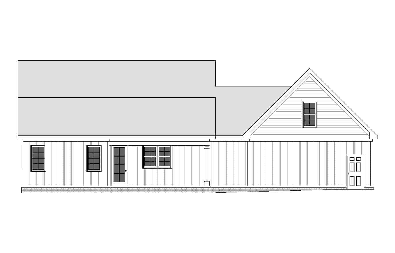 Home Plan Rear Elevation of this 2-Bedroom,1740 Sq Ft Plan -225-1087