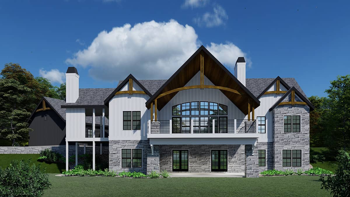 Rear View of this 2-Bedroom,2981 Sq Ft Plan -225-1095