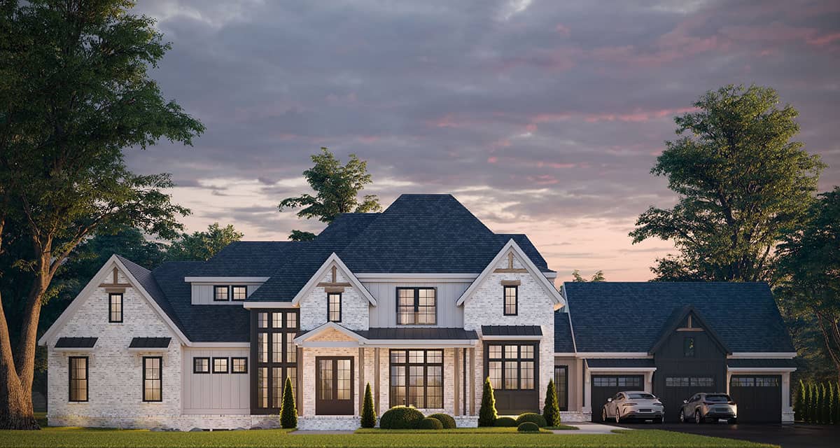 Home at Night of this 4-Bedroom,4380 Sq Ft Plan -225-1102