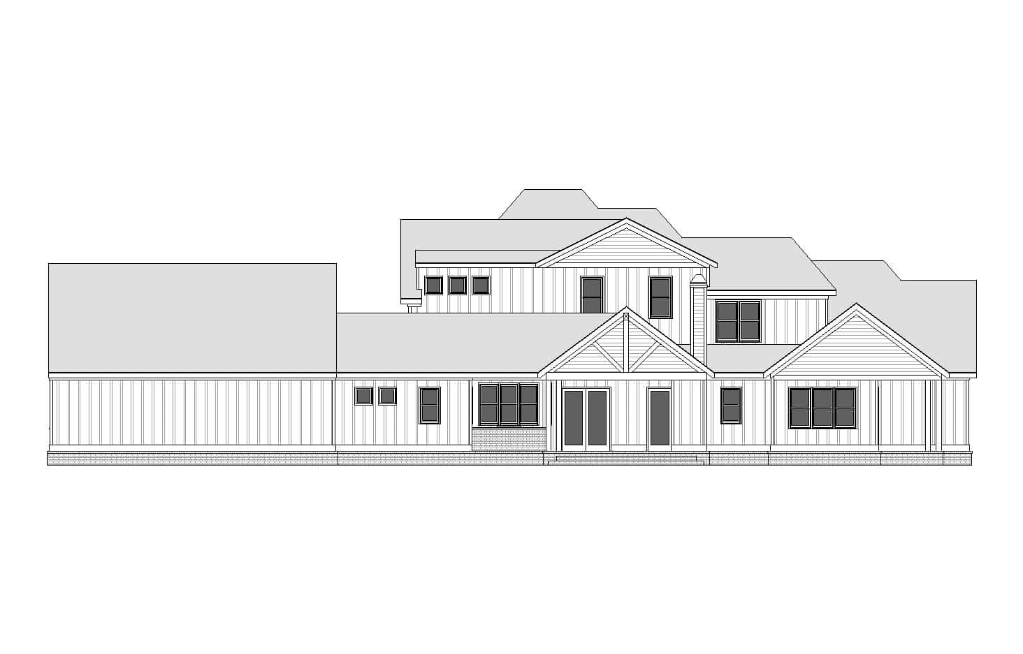 Home Plan Rear Elevation of this 4-Bedroom,4380 Sq Ft Plan -225-1102