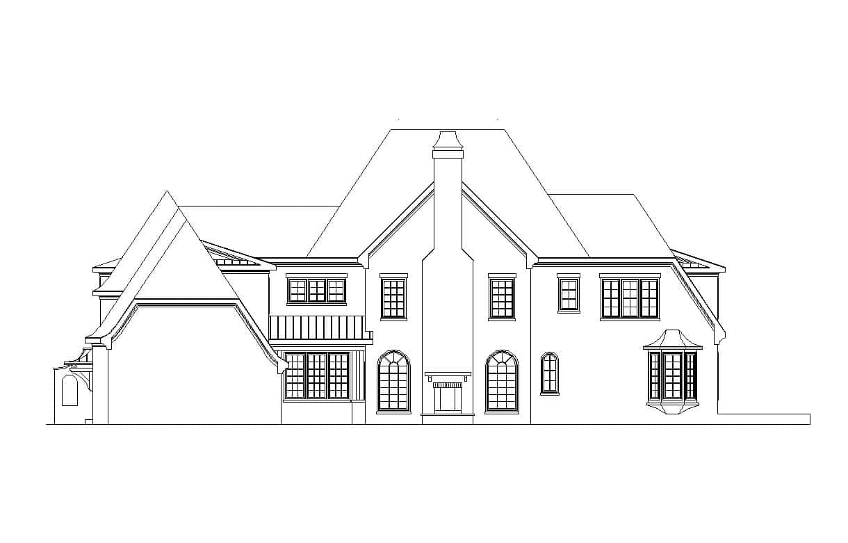 Home Plan Rear Elevation of this 6-Bedroom,5655 Sq Ft Plan -225-1103