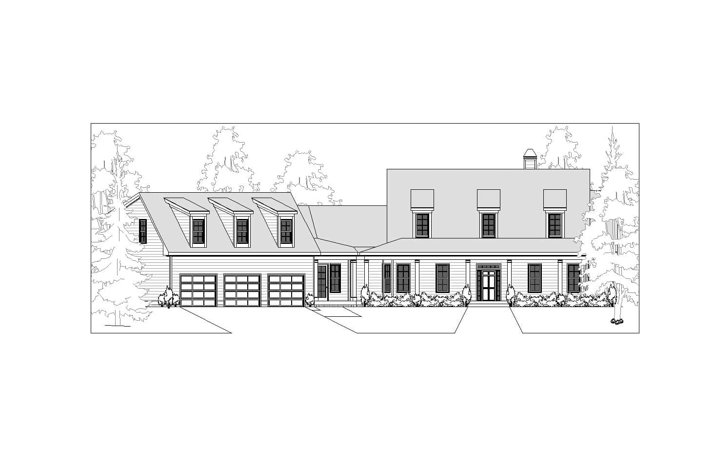 Home Plan Front Elevation of this 3-Bedroom,2715 Sq Ft Plan -225-1105