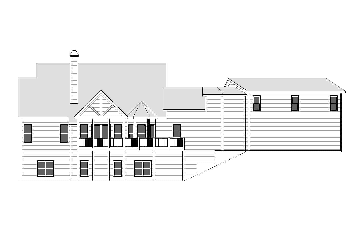 Home Plan Rear Elevation of this 3-Bedroom,2715 Sq Ft Plan -225-1105