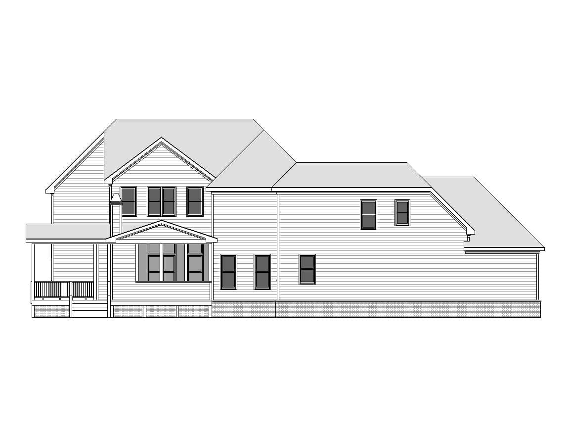 Home Plan Rear Elevation of this 5-Bedroom,4560 Sq Ft Plan -225-1106