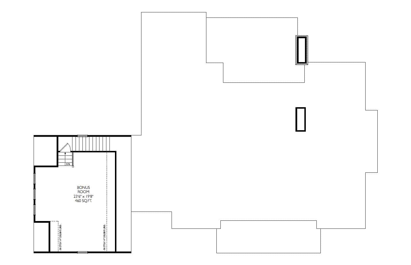 Bonus Room of Ranch Plan #225-1107