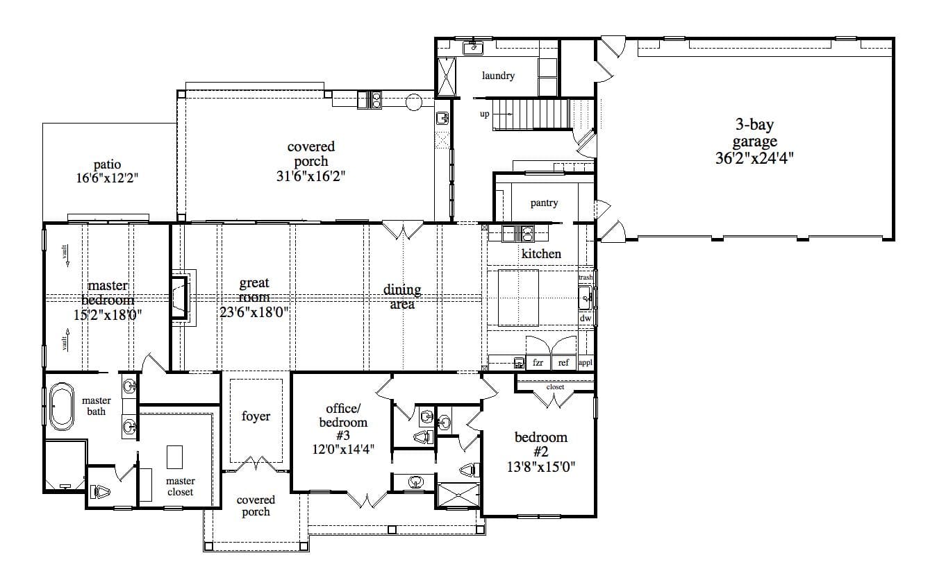 Main Level of Ranch Plan #225-1109