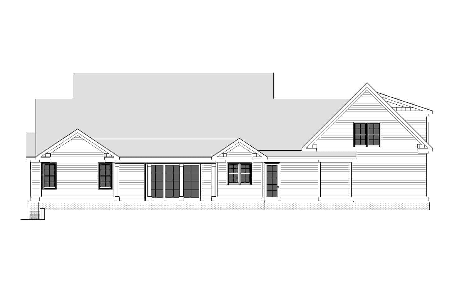 Home Plan Rear Elevation of this 3-Bedroom,3535 Sq Ft Plan -225-1110