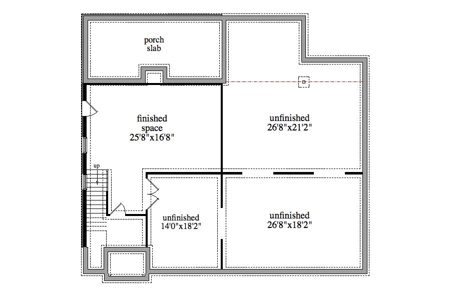 Basement of Craftsman Plan #225-1112