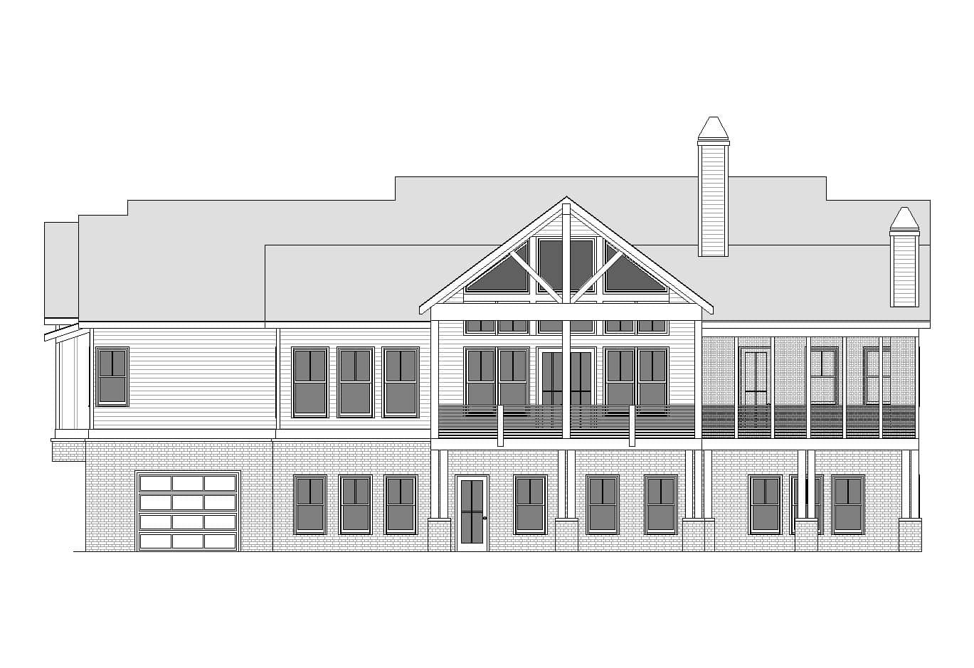 Home Plan Rear Elevation of this 3-Bedroom,2435 Sq Ft Plan -225-1113