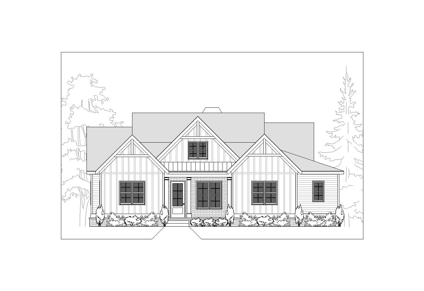 Home Plan Front Elevation of this 3-Bedroom,2090 Sq Ft Plan -225-1116