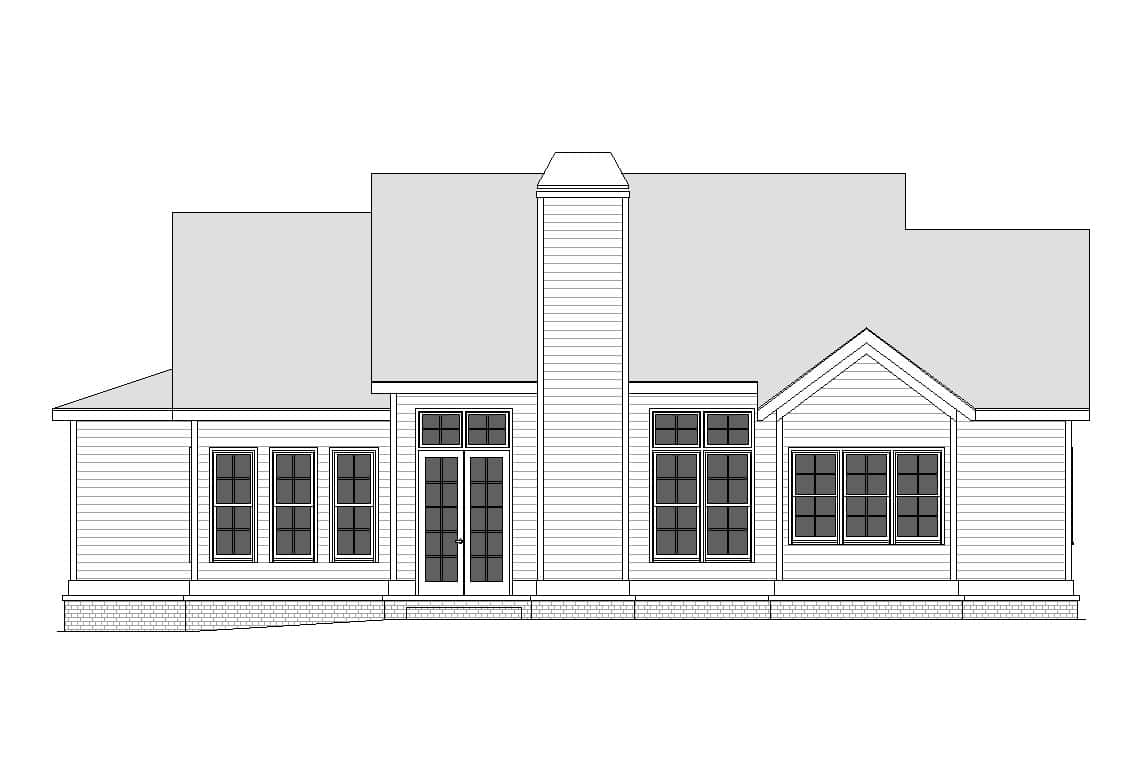 Home Plan Rear Elevation of this 3-Bedroom,2090 Sq Ft Plan -225-1116