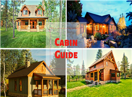 4 images of small homes illustrating article about cabins
