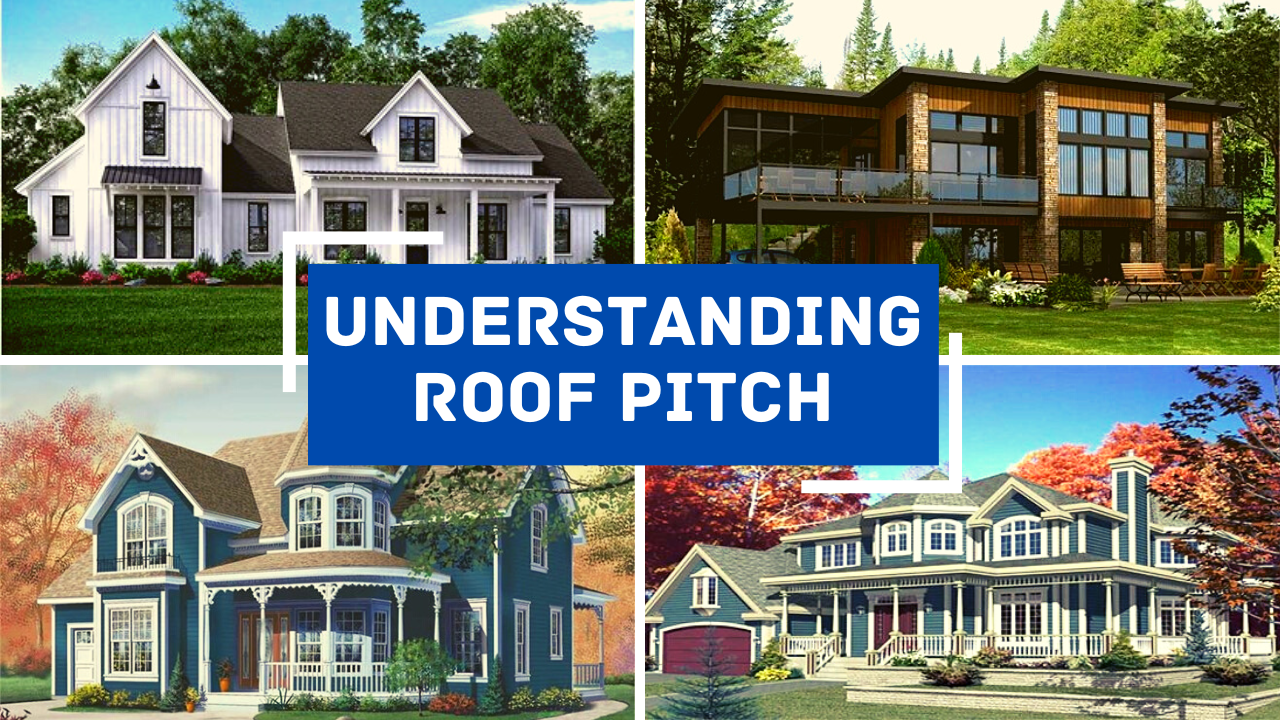 Four homes illustrating article about roof pitch