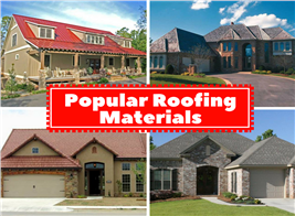 Four photos illustrating different types of roofing