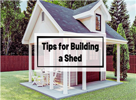 Shed with a patio illustrating article about building a she