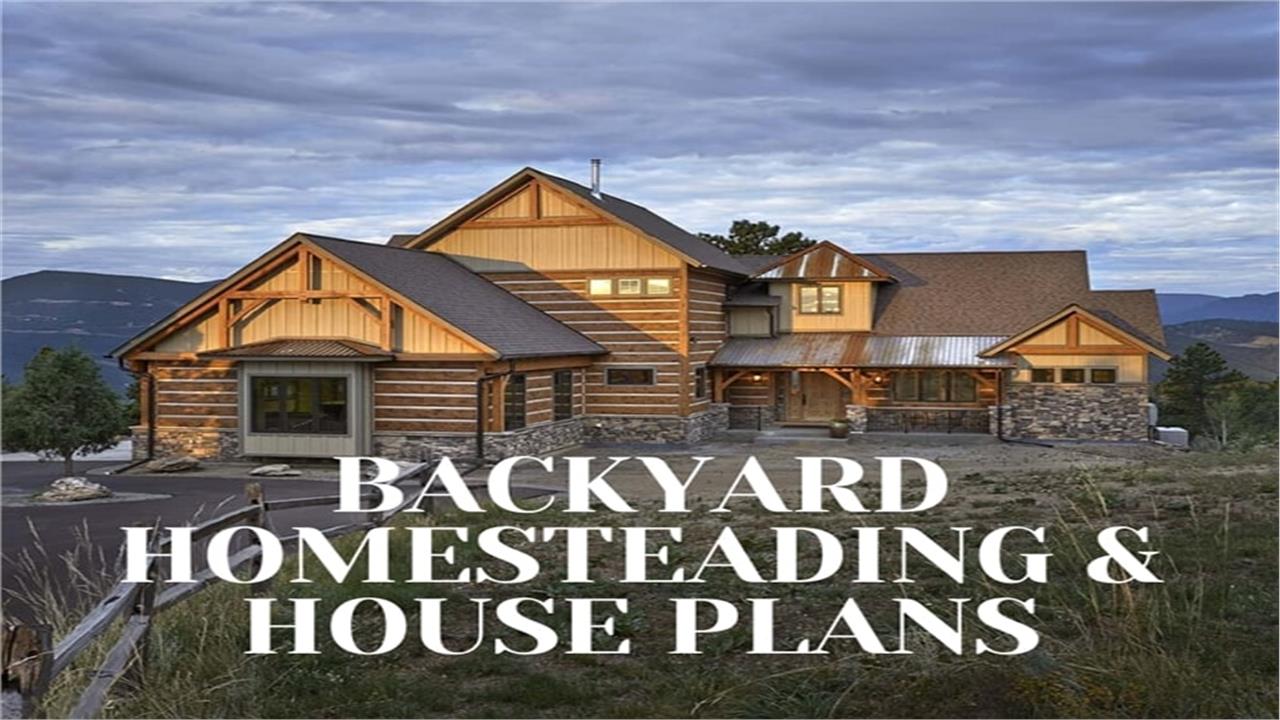 Log home illustrating article about backyard homesteading