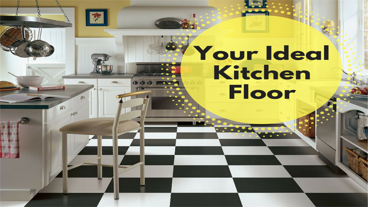 Photo showing a vinyl kitchen floor